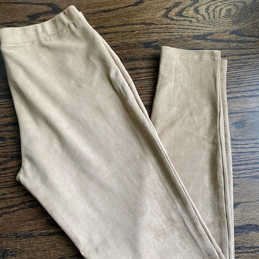 Faux Suede Camel Leggings